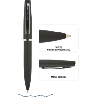 Ручка шариковая автомат. PORTOFINO черный металл,1мм, син, 20-0251/01