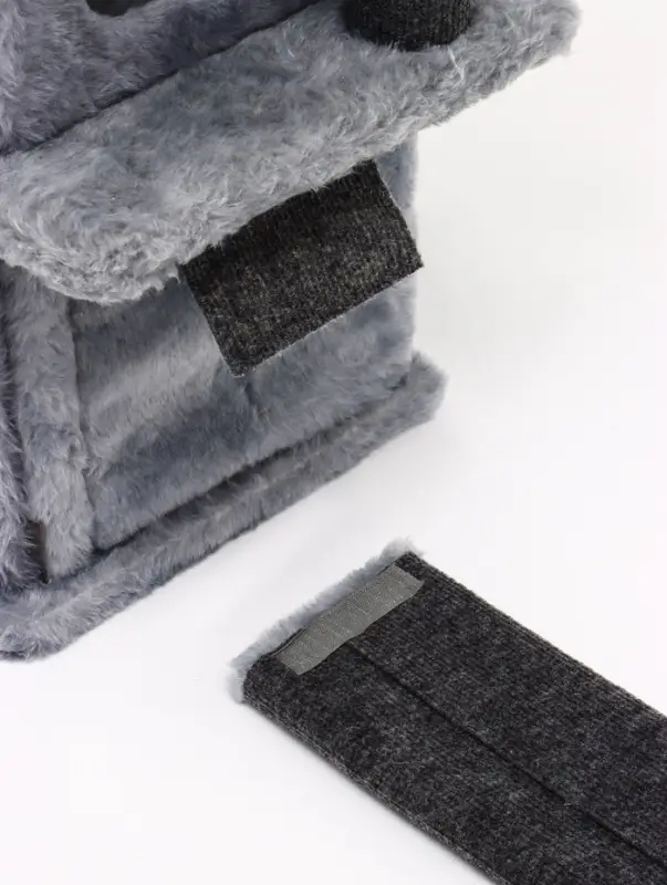 Домик для кошек с когтеточкой, 33&times;40&times;103 см, квадратный, ковролин, серый