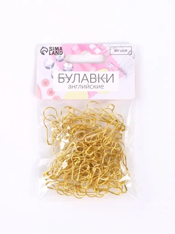 Булавки с круглым концом, 22 мм, 100 шт., цвет золотой