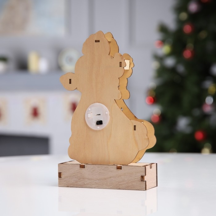 Светодиодная фигура «Снегурочка» 12 × 20 × 4.7 см, дерево, батарейки LR1130х3 (в комплекте), свечение тёплое белое