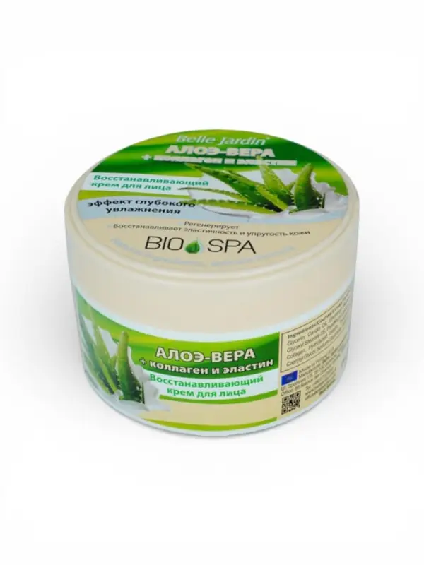 Крем для лица B.J.Bio Spa алоэ-вера + коллаген и эластин, 200 мл