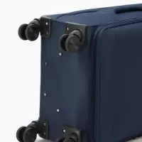 Чемодан на колёсах TEXTURA, кодовый замок, с увеличением, 42&times;26&times;68 см, 24", синий