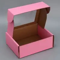 Коробка подарочная сборная с окном, упаковка, «Розовый», 27 х 10 х 21 см Коробка подарочная сборная с окном, упаковка, «Розовый», 27 х 10 х 21 см
