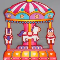 Пакет подарочный, с zip-lock застежкой &laquo;Карусель&raquo; с окном, 18&times;17+7 см