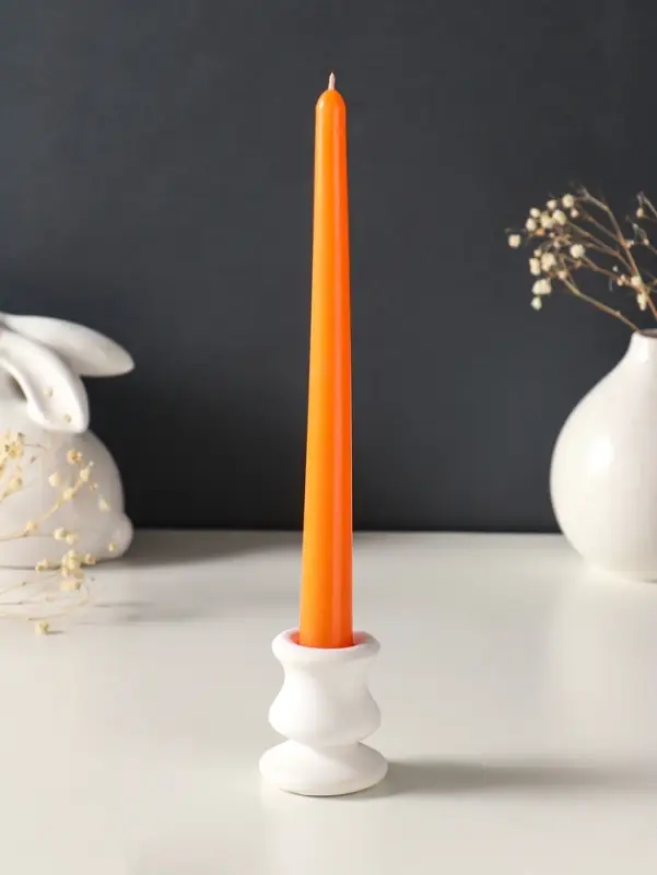 Набор свечей античных, 2.3&times;24.5 см, 5 ч, 55 г, 2 шт., оранжевый
