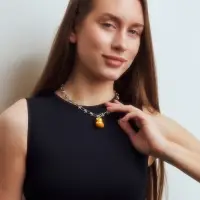Цепь с кулоном &laquo;Утка&raquo;, узел, жёлтый в серебре, L=40 см