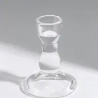Подсвечник стеклянный &laquo;Фрэнк&raquo;, 6.5&times;6.5&times;9 см, d=2.2 см