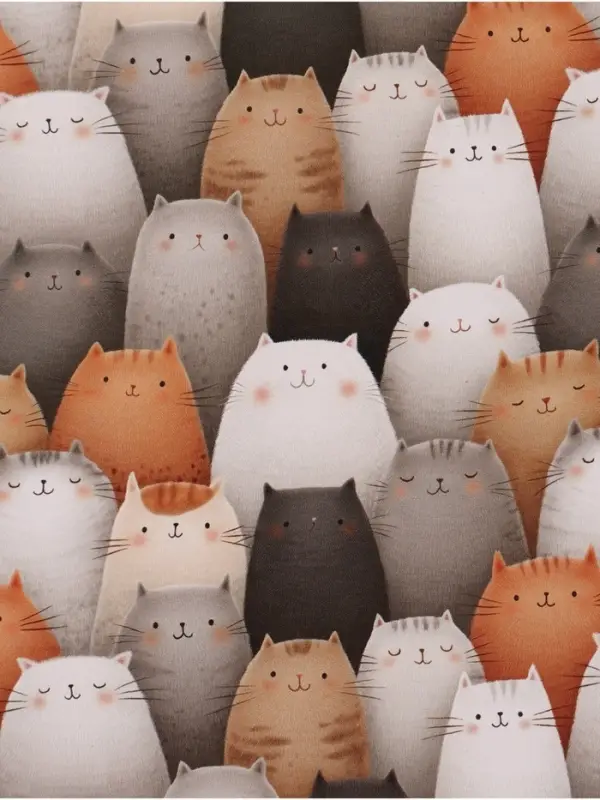 Бумага упаковочная глянцевая двухсторонняя &laquo;Коты&raquo;, 70&times;100 см