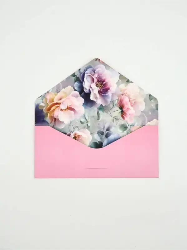Конверт подарочный «Нежные цветы», софт тач, тиснение, 19 × 9,2 см