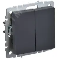 BRITE Выключатель двухклавишный 10А ВС10-2-0-БрГ графит