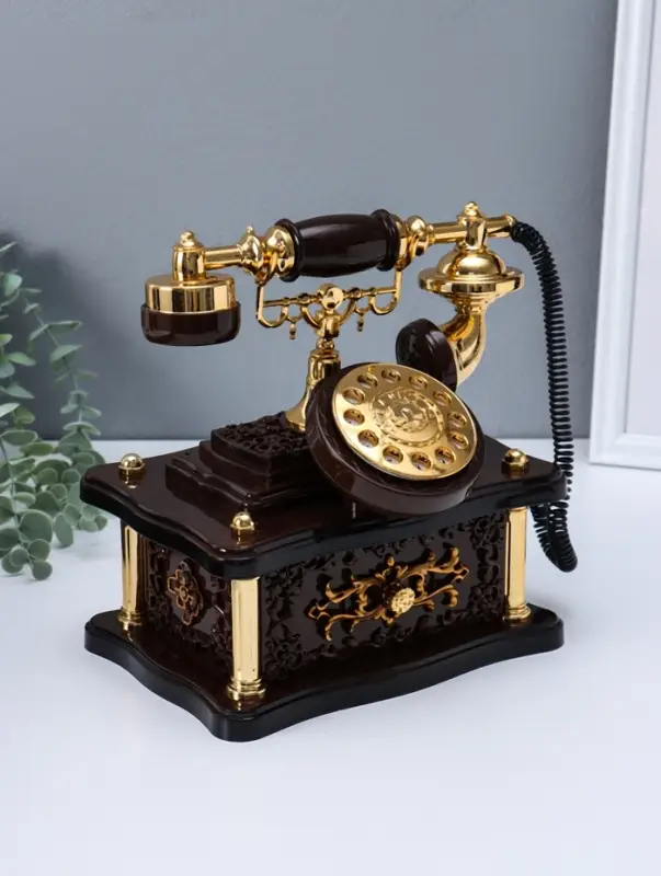 Шкатулка музыкальная механическая "Ретро телефон" 20х14,5х21,5 см
