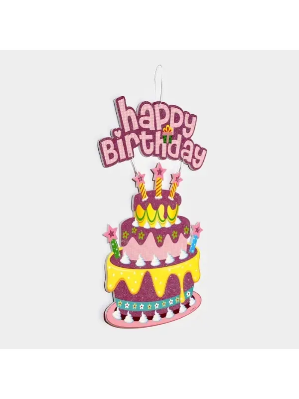 Украшение подвеска &laquo;С Днём Рождения&raquo;, 42&times;26 см, розовое