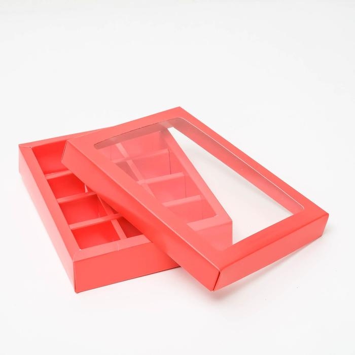 Коробка для конфет, 12 шт, алая, 19 х 15 х 3,5 см Коробка для конфет, 12 шт, алая, 19 х 15 х 3,5 см