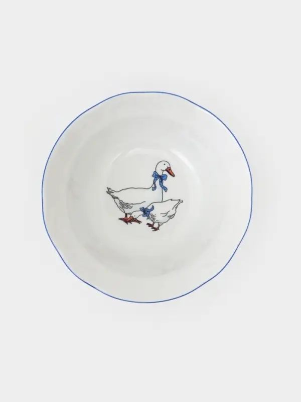 Салатник Добрушский завод &laquo;Гуси&raquo;, 300 мл, d=14 см, фарфор, белый