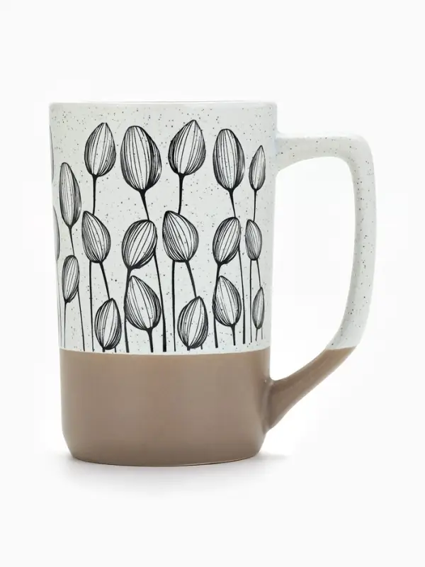 Кружка чайная керамическая &laquo;Цветы&raquo;, 500 мл, ручная работа