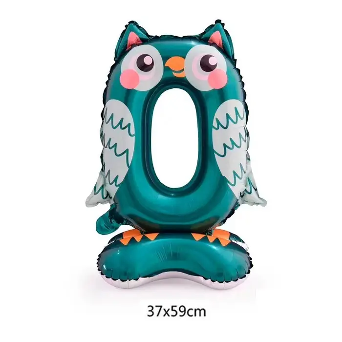 Воздушный шар фольгированный 24 Воздушный шар фольгированный 24" «Цифра 0. Сова», на подставке