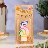 Свеча для торта цифра «5», 7 см