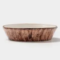 Тарелка глубокая Magistro Wood, 700 мл, d=18.2 см, фарфор, коричневая