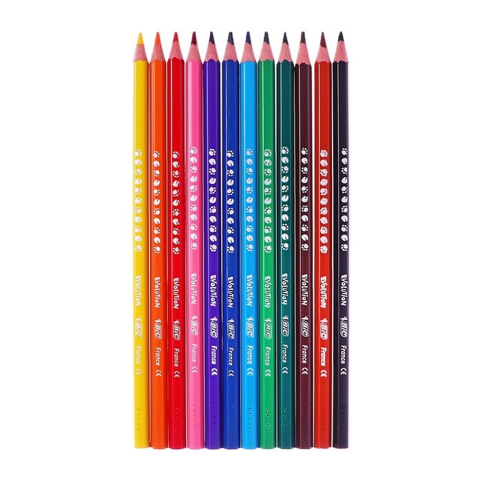 Карандаши 12 цветов BIC Kids Evolution ECOlutions, детские, ударопрочные, пластиковые Карандаши 12 цветов BIC Kids Evolution ECOlutions, детские, ударопрочные, пластиковые