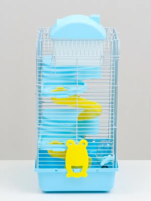 Клетка для мелких грызунов &laquo;Пижон&raquo;, 27&times;21&times;40 см с наполнением, голубая