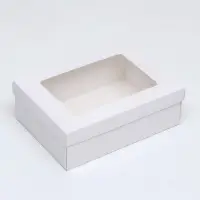 Коробка подарочная складная, упаковка, &laquo;Белая&raquo;, с окном 21&times;15&times;7 см