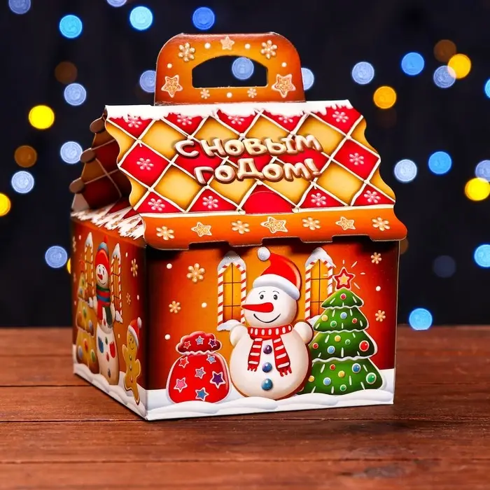 Подарочная коробка «Пряничный» 12×12×16.8 см
