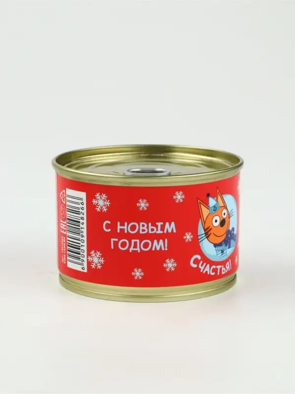 Леденцы монпансье в консервной банке &laquo;Три кота Новый год&raquo; 3 шт.