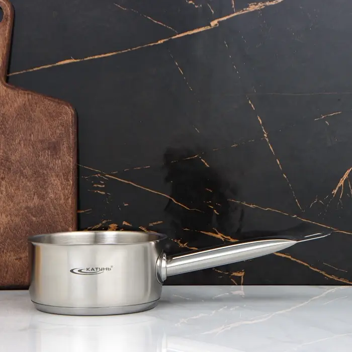 Ковш Катунь &laquo;Общепит&raquo;, 1 л, d=14 см, h=7 см, капсульное дно, индукция, нержавеющая сталь