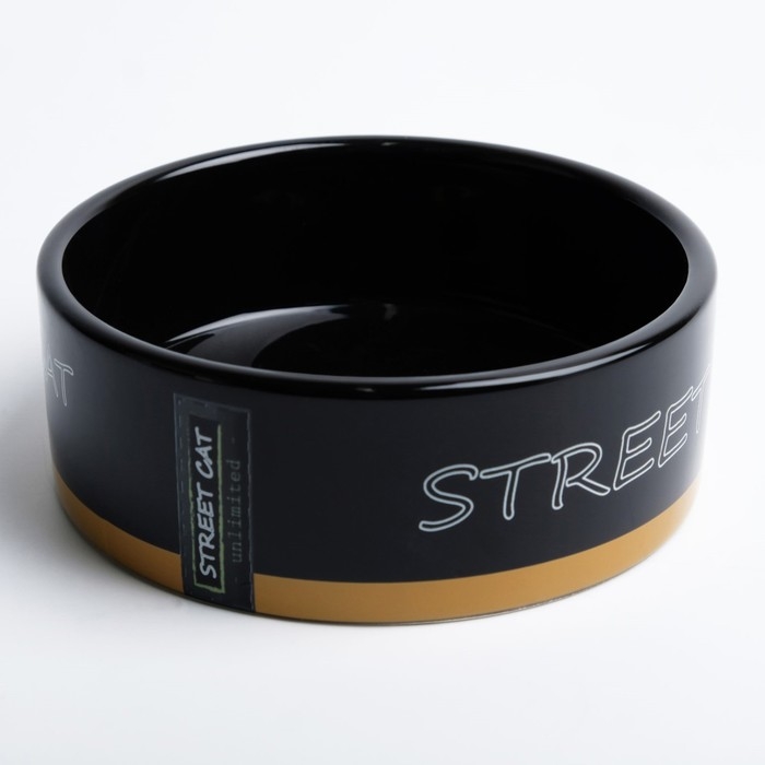 Миска керамическая  Миска керамическая "Черный кот" 300 мл  12,5 х 4,5 см, черная