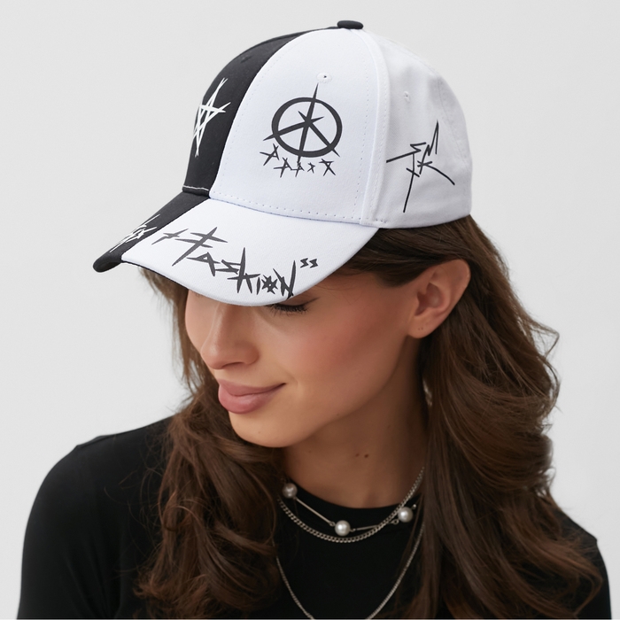 Кепка MINAKU, цвет чёрно-белый, размер 56-58 Кепка MINAKU, цвет чёрно-белый, размер 56-58