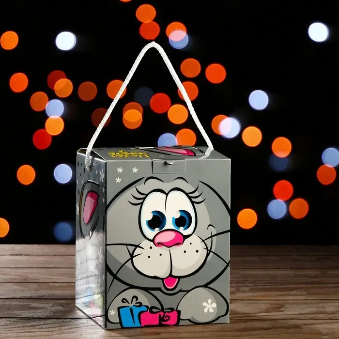 Подарочная коробка кубик «Зайчонок», 12×12×15.5 см