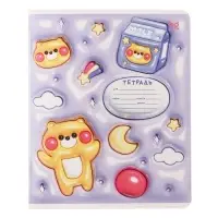 Тетрадь 12 листов в узкую линию на скрепке Inflated, обложка мелованный картон, ВД-лак, МИКС