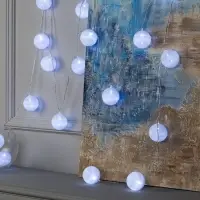 Гирлянда &laquo;Нить&raquo; 5 м с насадками &laquo;Клубки белоснежные&raquo;, IP20, прозрачная нить, 20 LED, свечение белое, 220 В