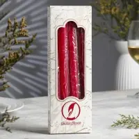 Набор свечей античных, 2.3&times;24.5 см, 5 ч, 55 г, 4 шт., малиновая