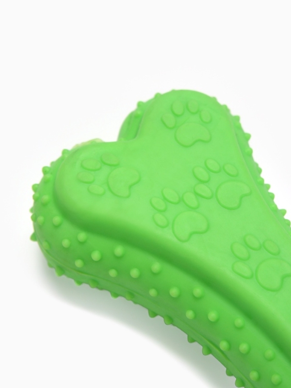 Игрушка жевательная Игрушка жевательная "Объемная кость с лапками", TPR, 12 см, зелёная