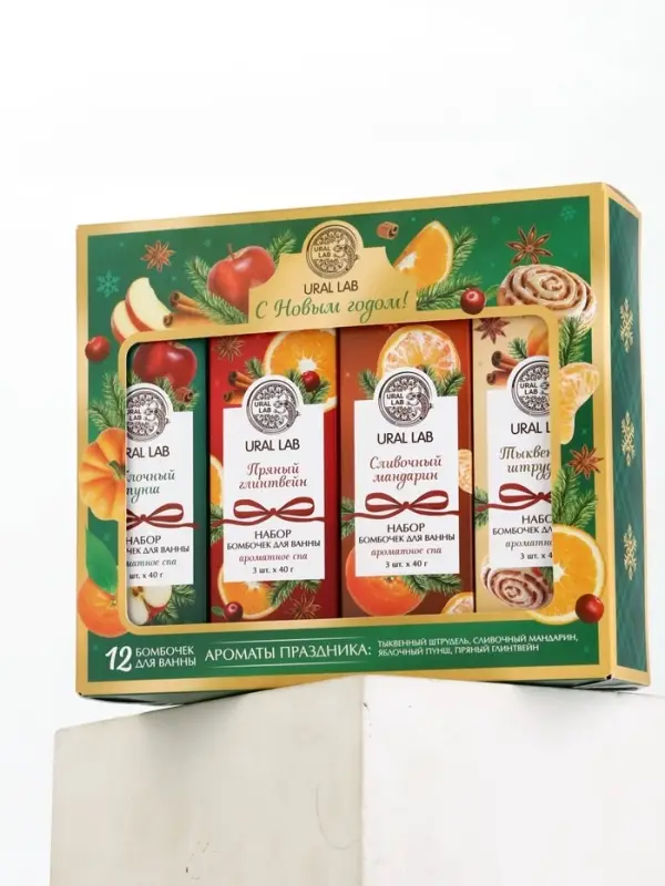 URAL LAB Арома Саунд Набор бомбочек в подарочной упаковке URAL LAB Арома Саунд Набор бомбочек в подарочной упаковке "Ароматы праздника", 12 шт