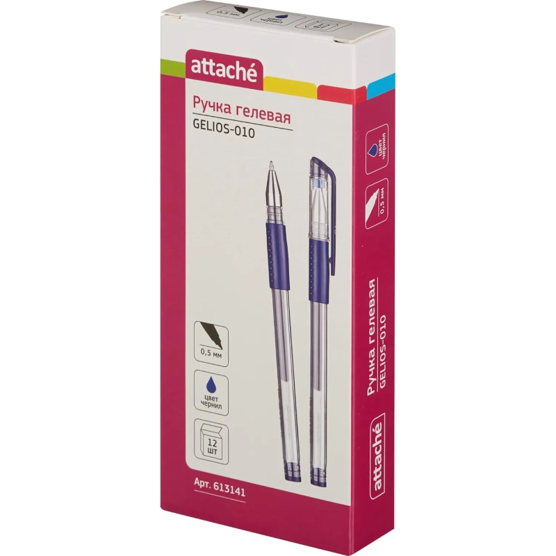 Ручка гелевая неавтомат. Attache Gelios-010 синий стерж, 0,5мм,манж