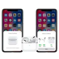 Наушники беспроводные Hoco EW04, TWS, вакуумные, Bluetooth 5.1, 30/400 мАч, шумоподавление, белые