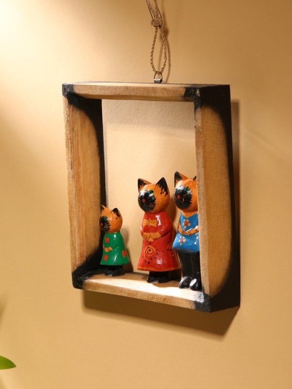 Сувенир интерьерный Сувенир интерьерный "Кошки в рамке" дерево 19х19 см