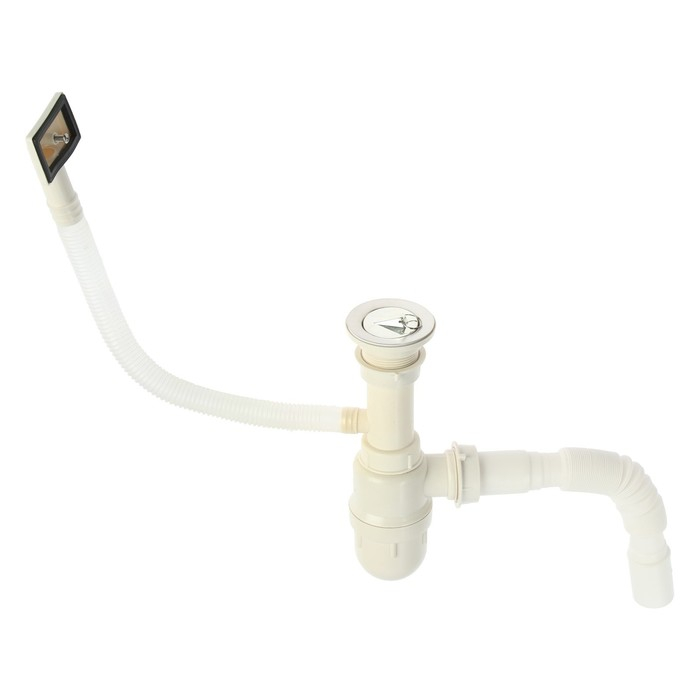 Сифон для мойки Accoona A469-1, 1 1/2 Сифон для мойки Accoona A469-1, 1 1/2", d=70 мм, с переливом, с гофрой