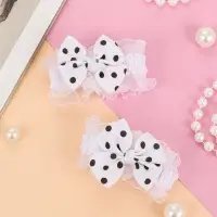 Резинки для волос Выбражулька &laquo;Рюши&raquo;, набор 2 шт., горох, чёрно-белые