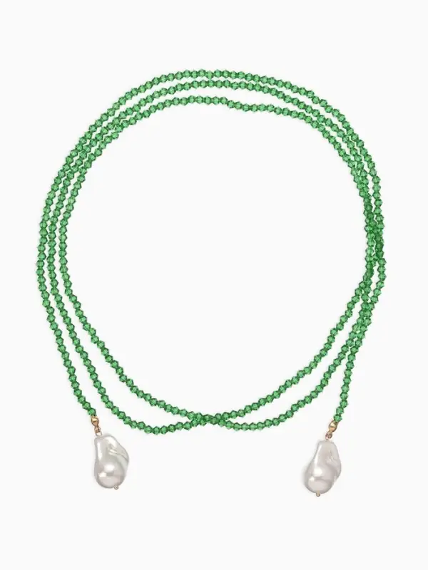 Бусы бисерные с подвесами жемчуг &laquo;Нить стекла&raquo;, L=120 см, №2, зелёные