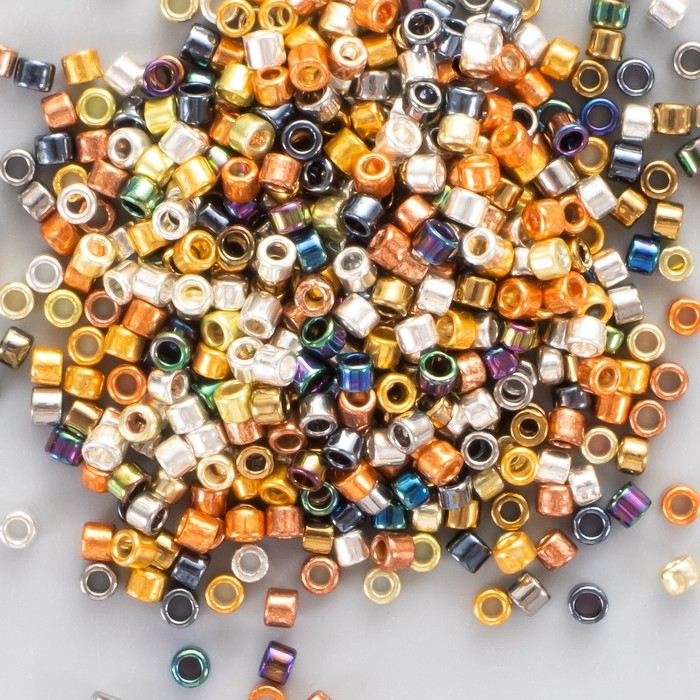 Бисер стекло 11/0  Бисер стекло 11/0 "Цилиндр. Разноцветный глянец" 10 гр