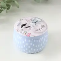 Шкатулка металл круглая "Нарисованные кролики" 7х7х5 см Шкатулка металл круглая "Нарисованные кролики" 7х7х5 см