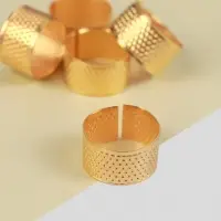 Напёрсток-кольцо, безразмерное, 1.5×1.5×1 см, 5 шт., цвет золотой