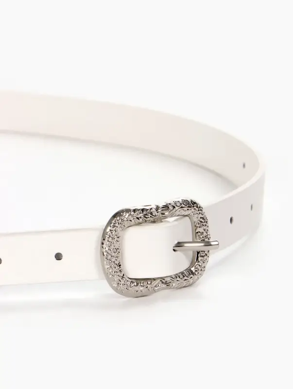 Ремень женский, металлическая пряжка, 2.3&times;105 см, белый