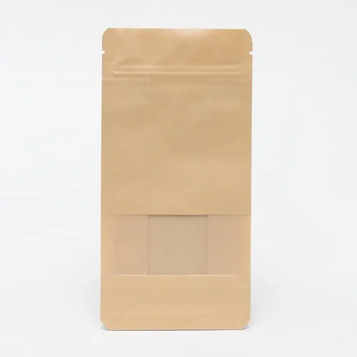 Пакет Zip-lock Крафт с плоским дном, прямоугольное окно, 10 х 20 см Пакет Zip-lock Крафт с плоским дном, прямоугольное окно, 10 х 20 см