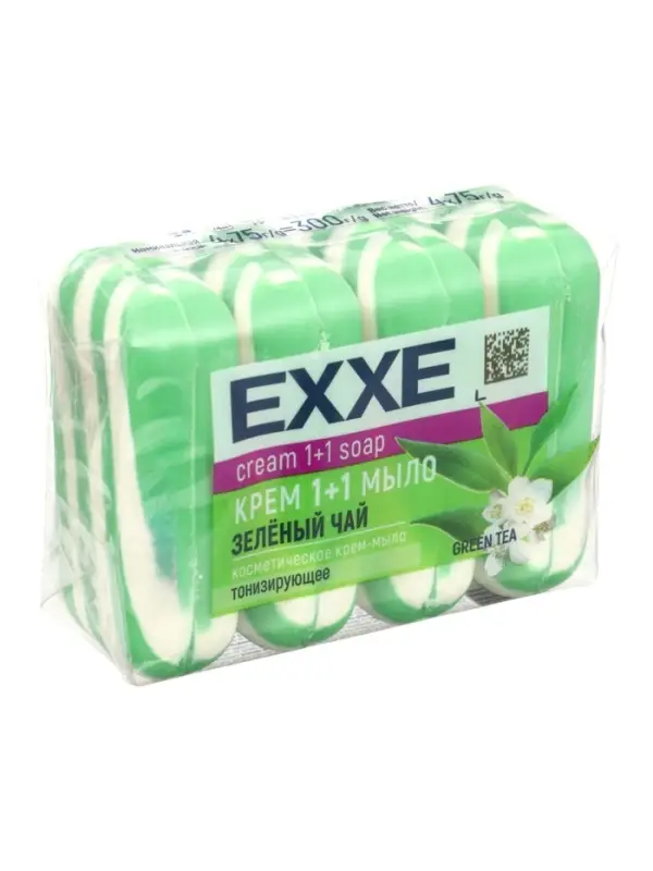 Туалетное мыло косметическое EXXE 1+1 &laquo;Зелёный Чай&raquo; 4&times;75 г