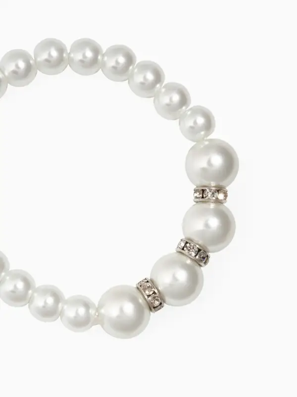 Браслет из бусин &laquo;Жемчуг. Невеста&raquo;, d=5.5 см, бусины 0.8 и 1.2 см, белый