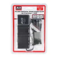 Разветвитель прикуривателя AVS 12/24 (на 3 выхода+USB) CS314U